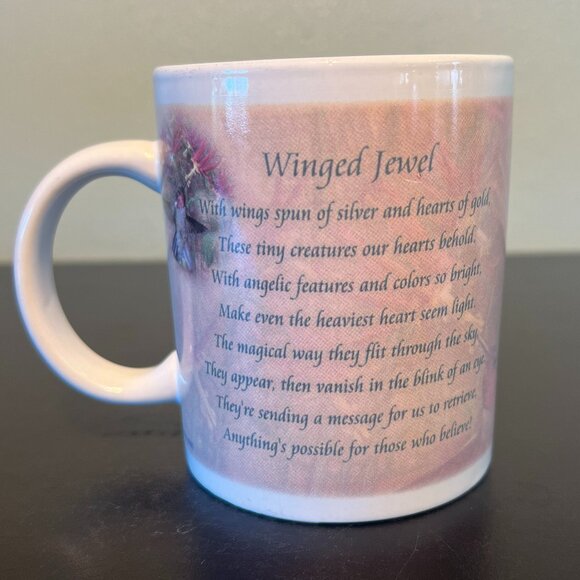 Vintage THIRSTYSTONE Hummingbird WINGED JEWEL Poem Mug ~ Christopher Griffins - Picture 3 of 11